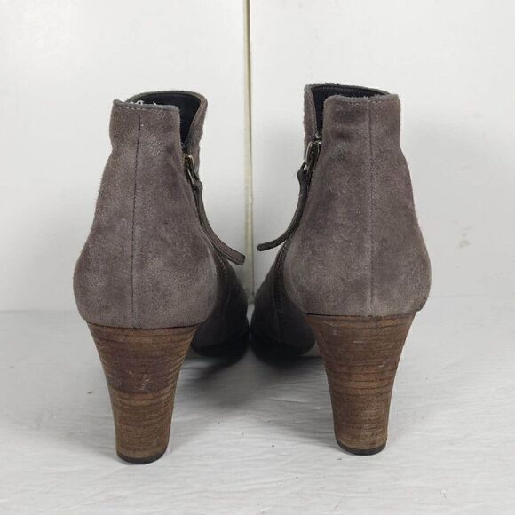 Paul Green Women's Malibu US7,5-8 AU5 Leather Sliced Metallic Earth Ankle Boots - Picture 11 of 13